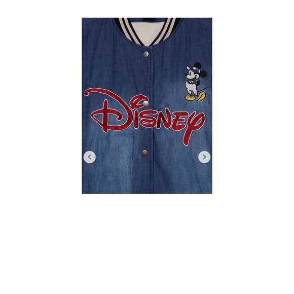 Disney Mickey Mouse Baseball Denim Bomber Jacket Size 3X - BoxLunch Exclusive - Picture 5 of 7